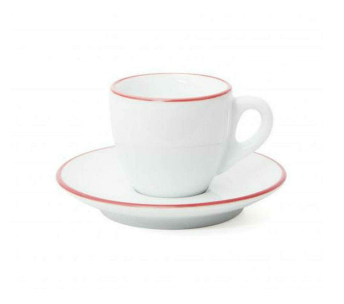 "PALERMO" RED RIM Espresso Cups 55ml